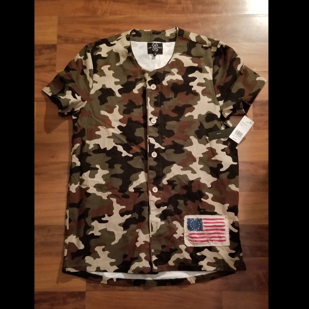 Camouflage baseball Jersey style shirt